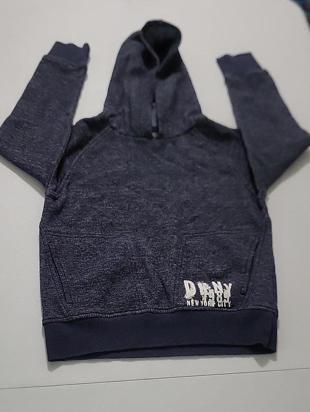 DKNY Kids Dark Navy Hooded Sweatshirt with Logo